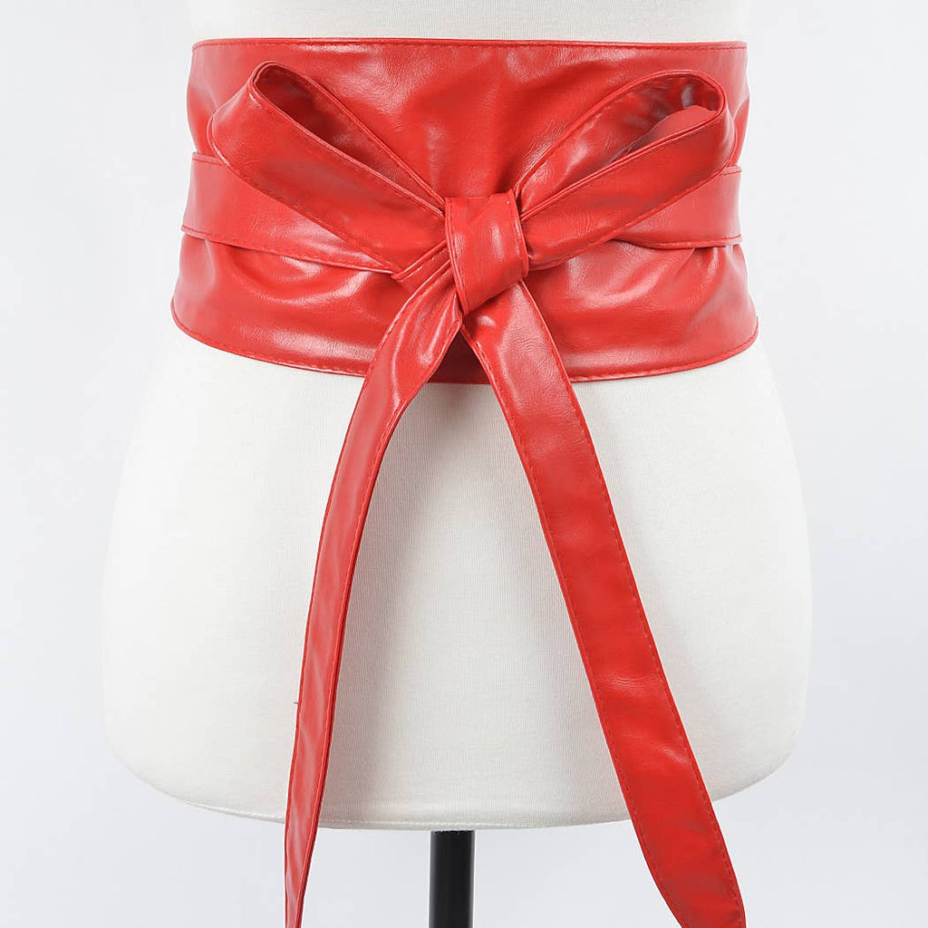 Tie Front Leather Belt