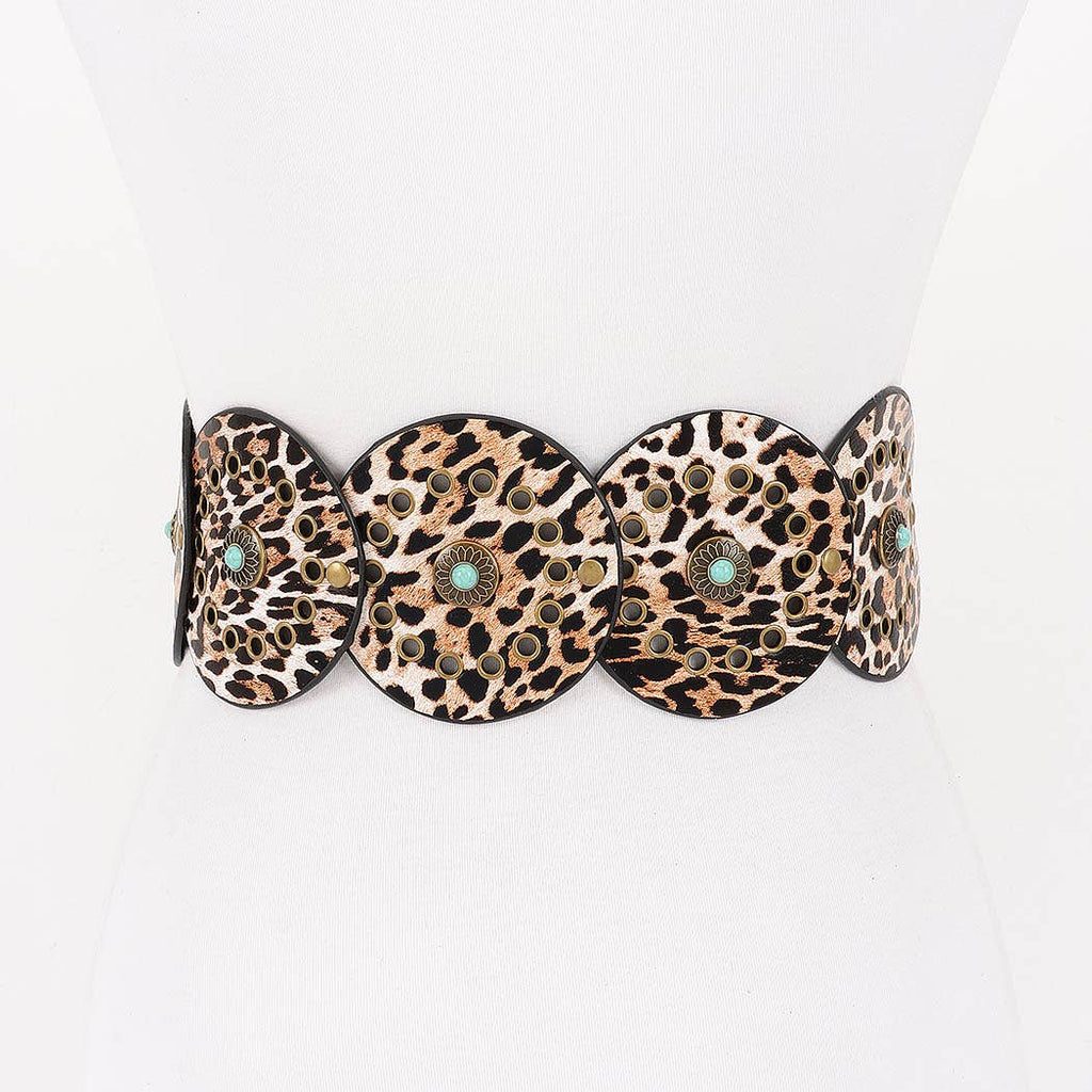 Faux Leather Disc Belt
