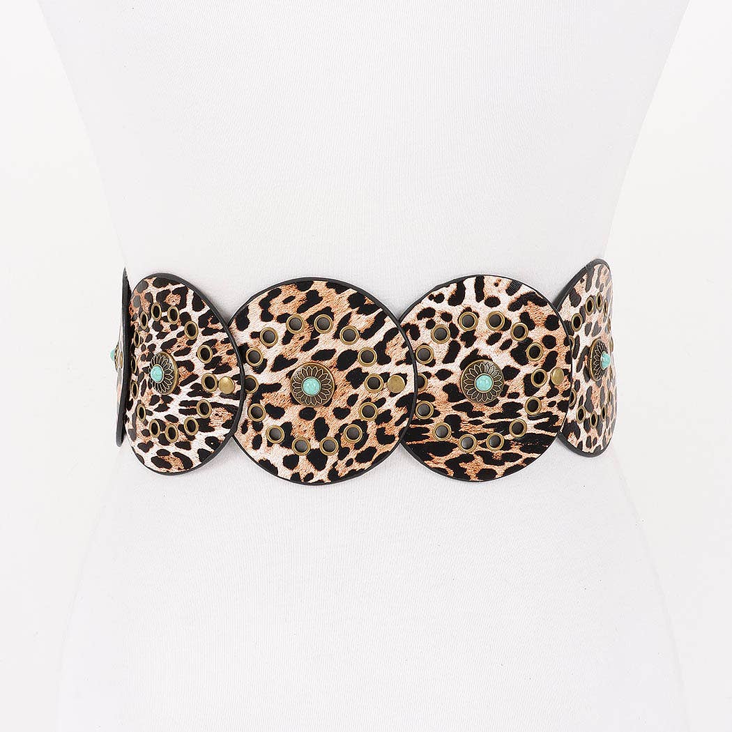 Faux Leather Disc Belt