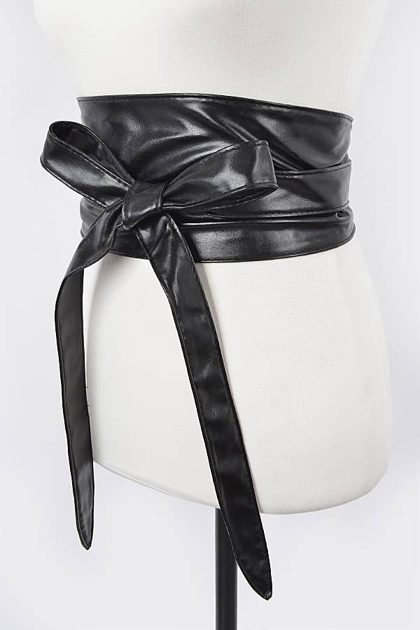 Tie Front Leather Belt