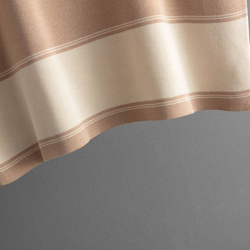 Knitted Colorblock Top Highwaist Wideleg Pants Set