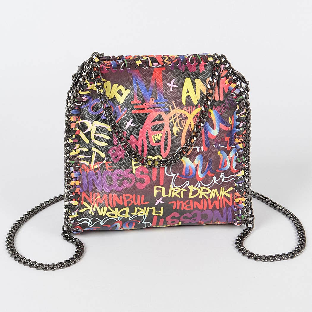 Graffiti Metal Chain Clutch