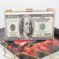 Money Printed Transparent Hard Case Bag