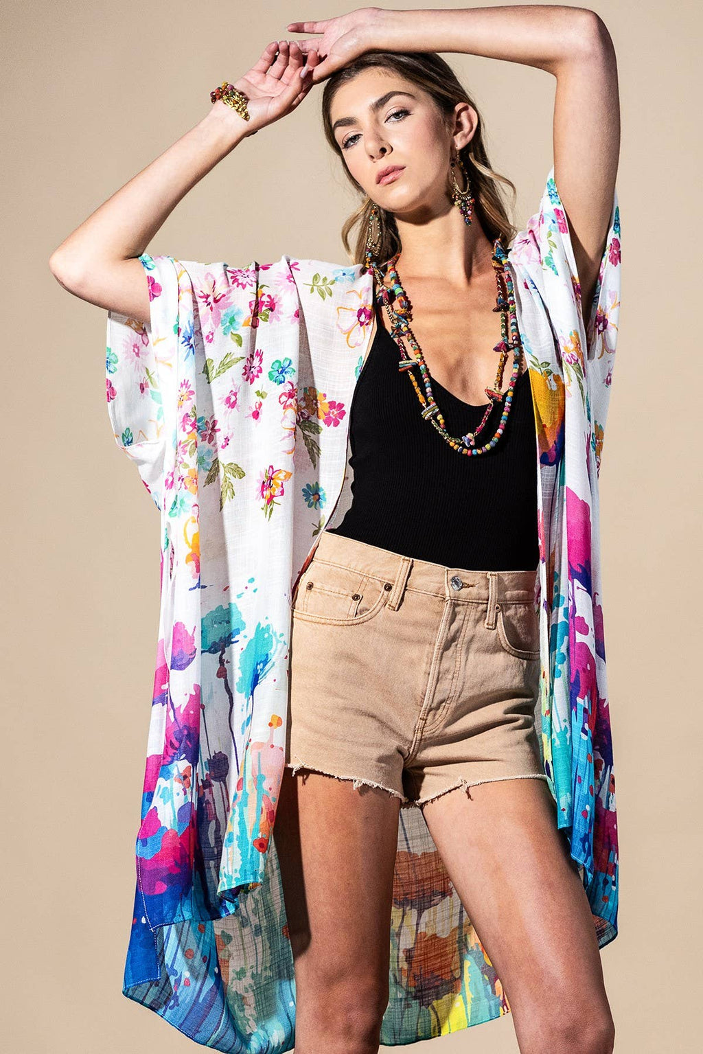 Wildflower Splash Viscose Kimono
